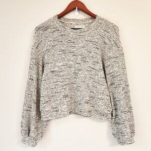 Texture & Tread X Madewel Texture Crop Sweatshirt Sz S Gray Black Athleisure